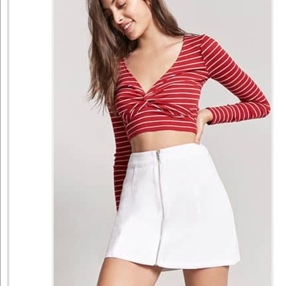 forever 21 zip front denim skirt